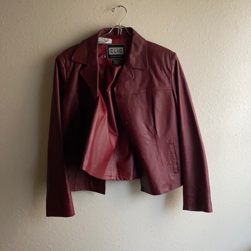 Leather skirt and jacket